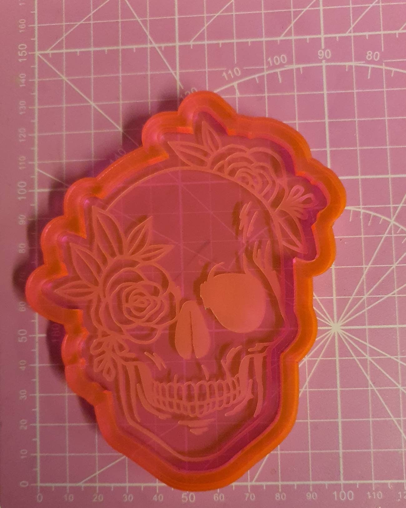 5 inch Rose Skull Tray Silicone Mould
