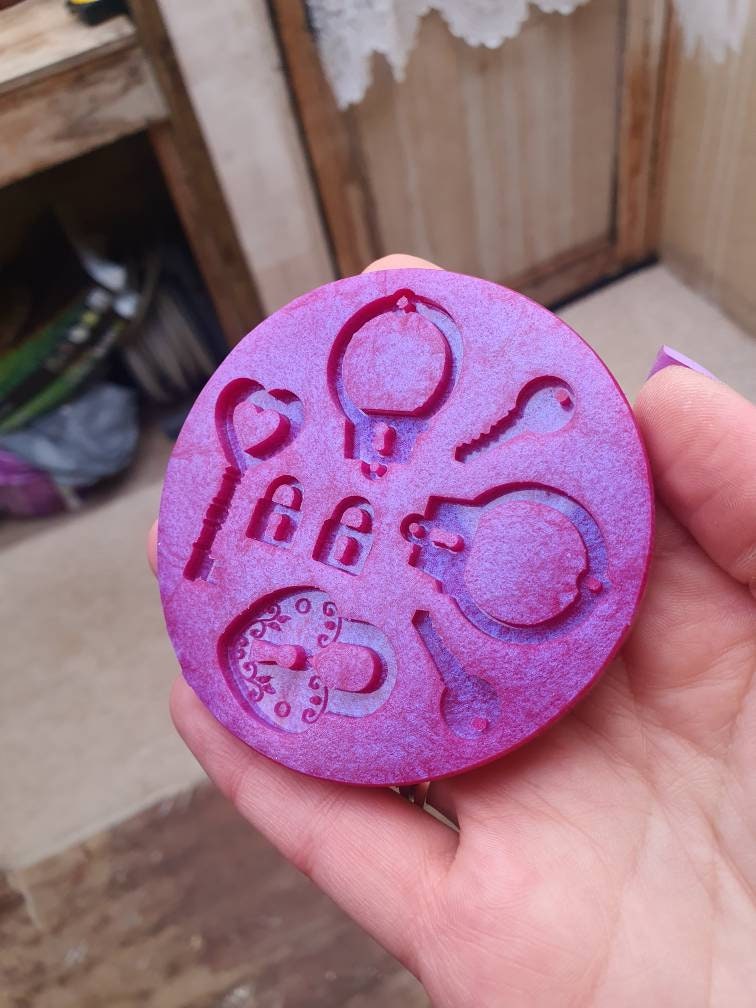 Handcuff, lock and key Silicone Mould