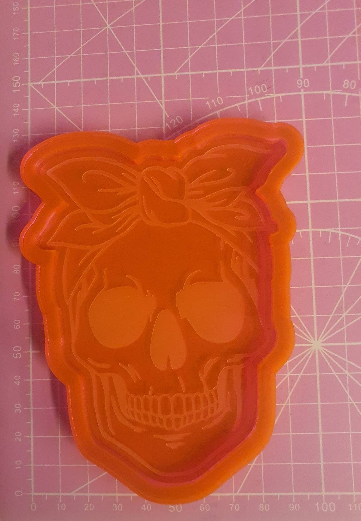 5 inch Bandana Skull Tray Silicone Mould