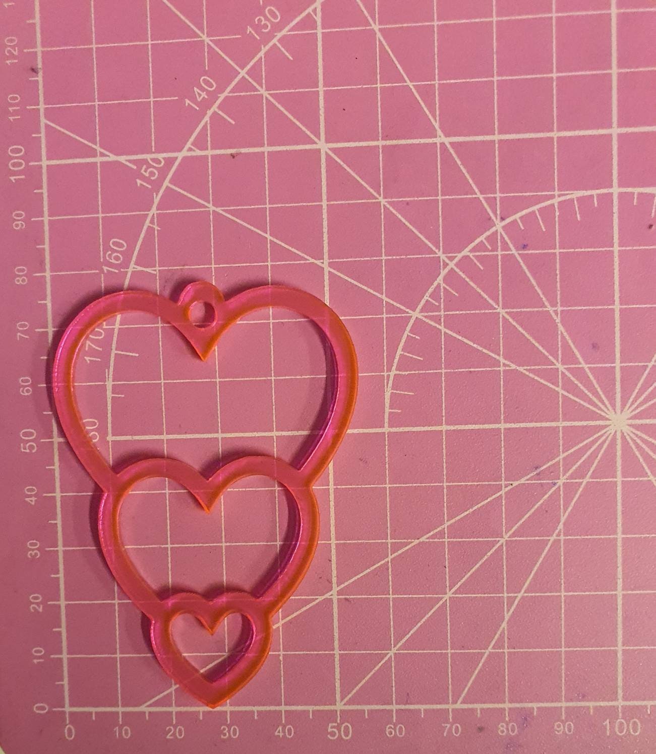 3 inch Stacked Heart Earrings Silicone Moulds