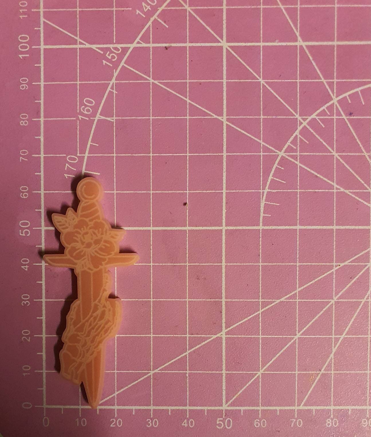 Skeleton Hand Floral Swords Silicone Mould