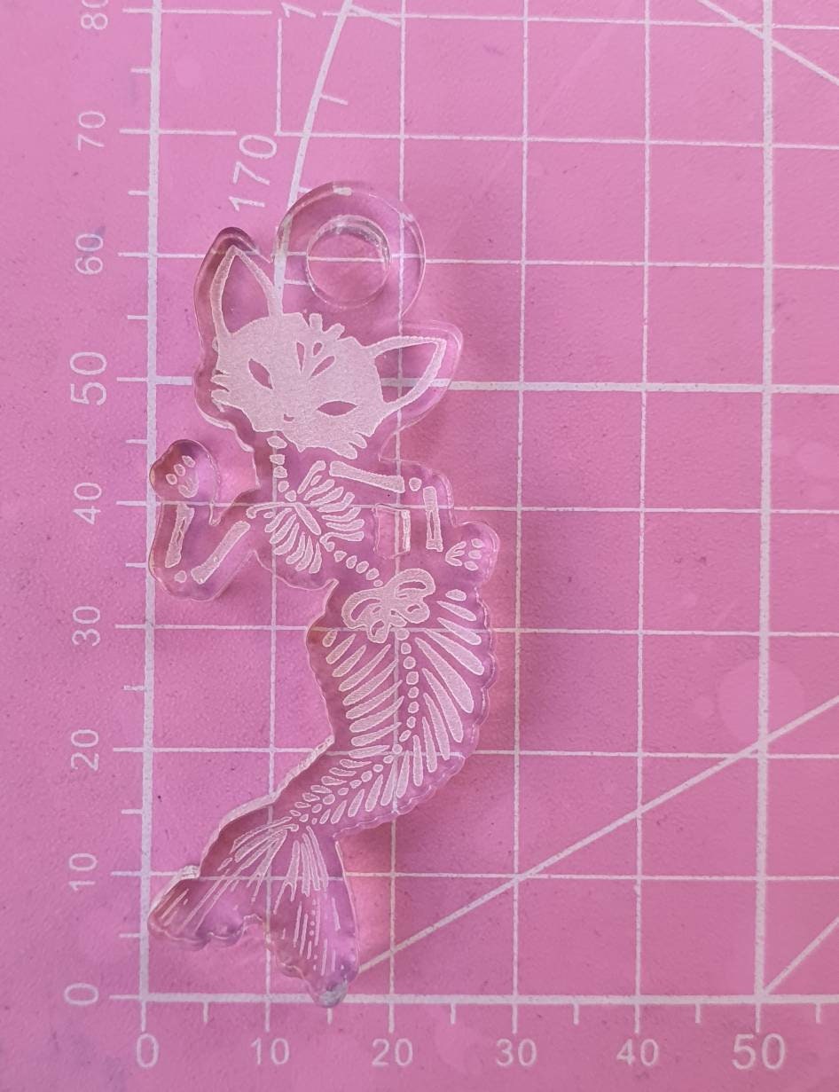 2.5 inch Skeleton Mermaid Kitties Silicone Mould