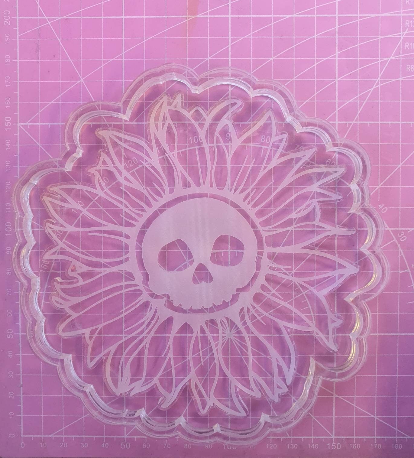 6 inch Sunflower Skull Silicone Mould