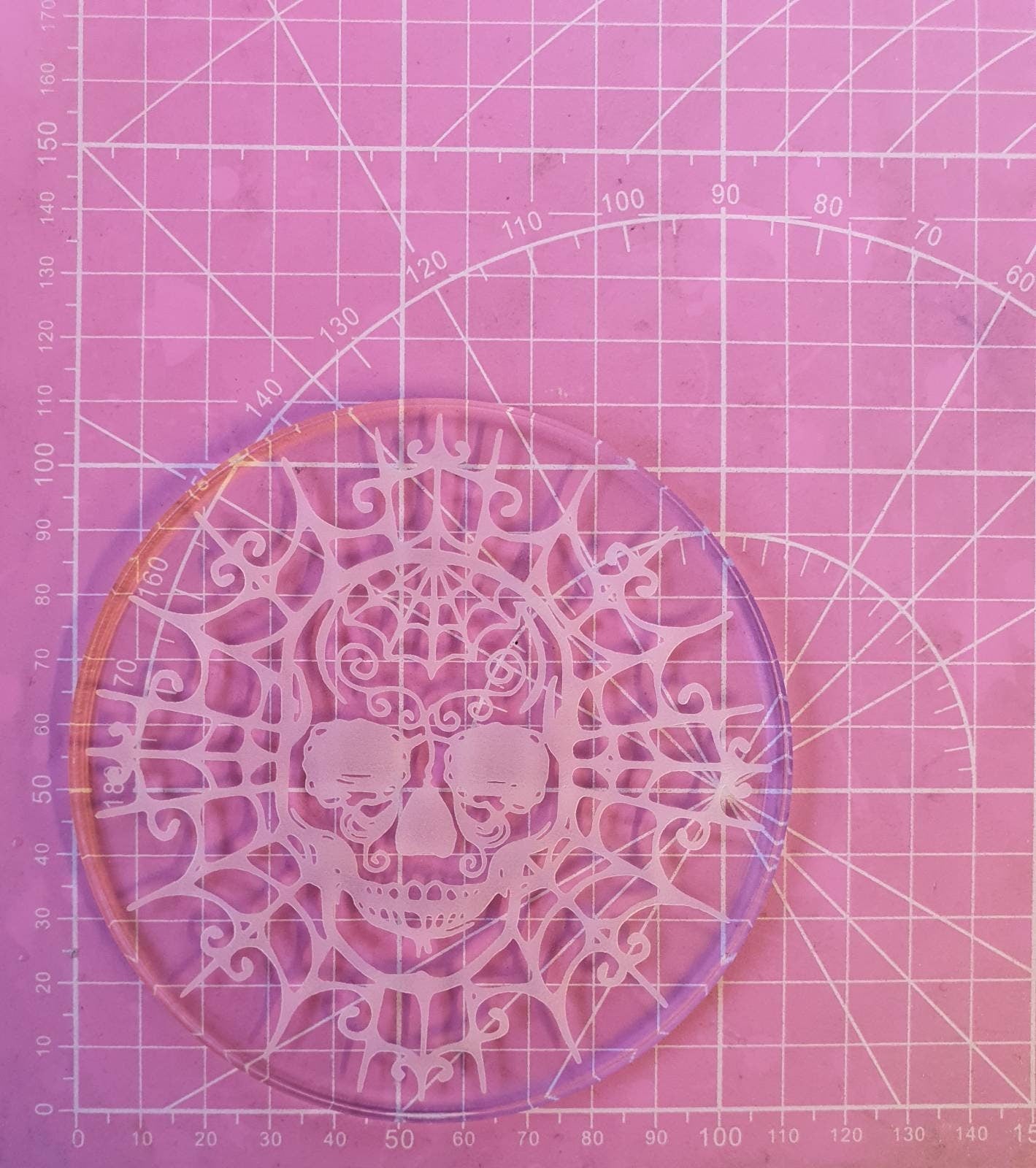 4.5 inch Cobweb Skull Silicone Mould
