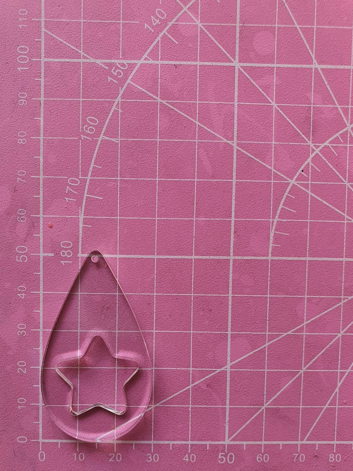 2 inch Star Teardrop Earrings Silicone Mould