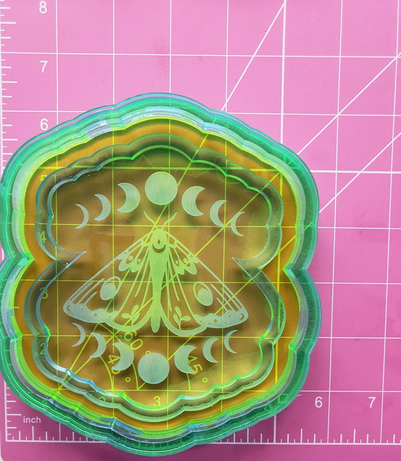 5.5 inch Moonphase Moth Tray Silicone Mould