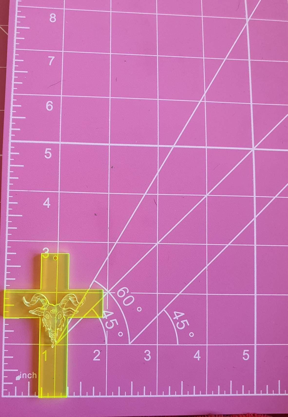 2.75 inch Layered Baphomet On Cross Silicone Mould