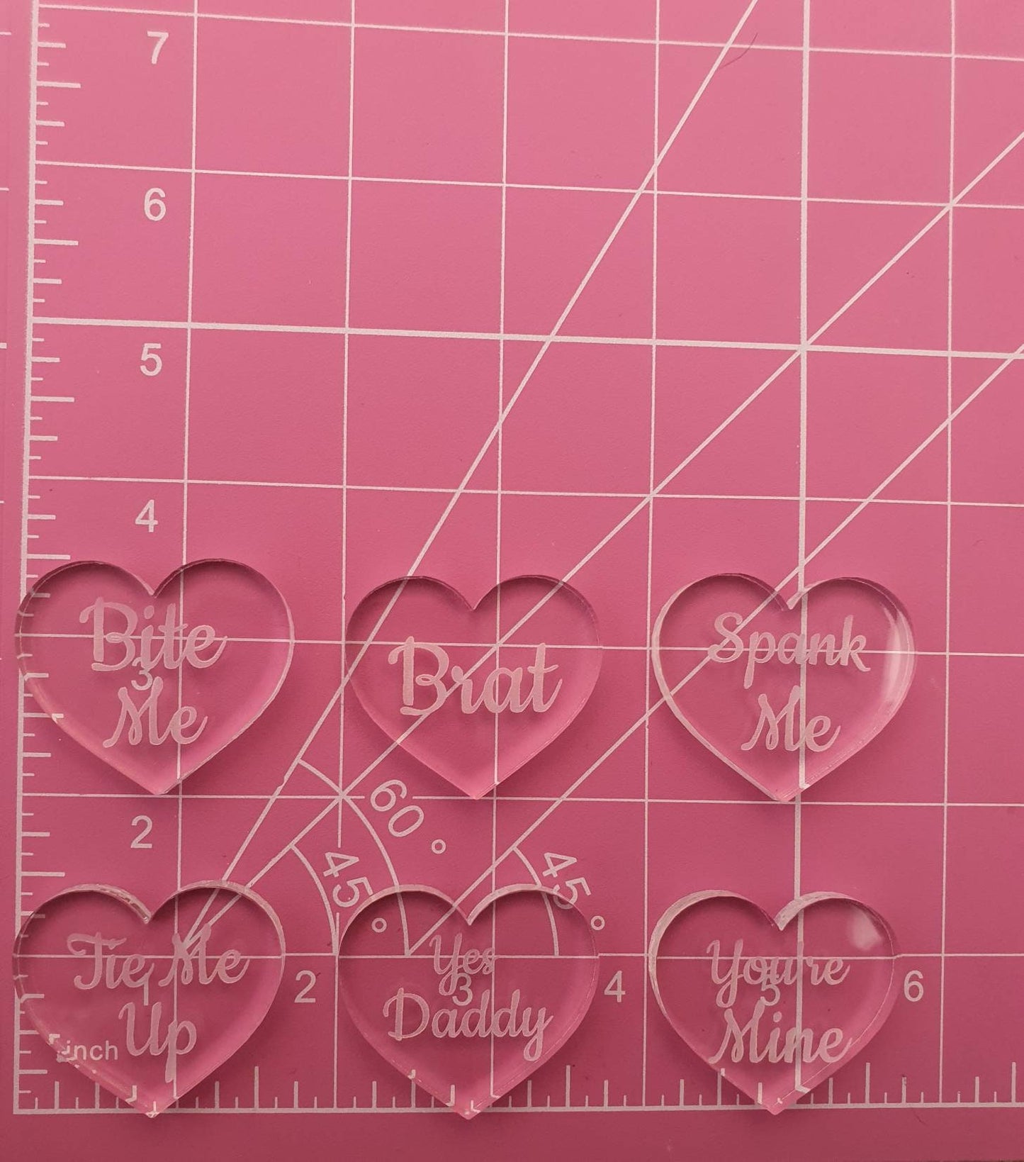 1.6 inch Rude Love Hearts Silicone Mould Set 1