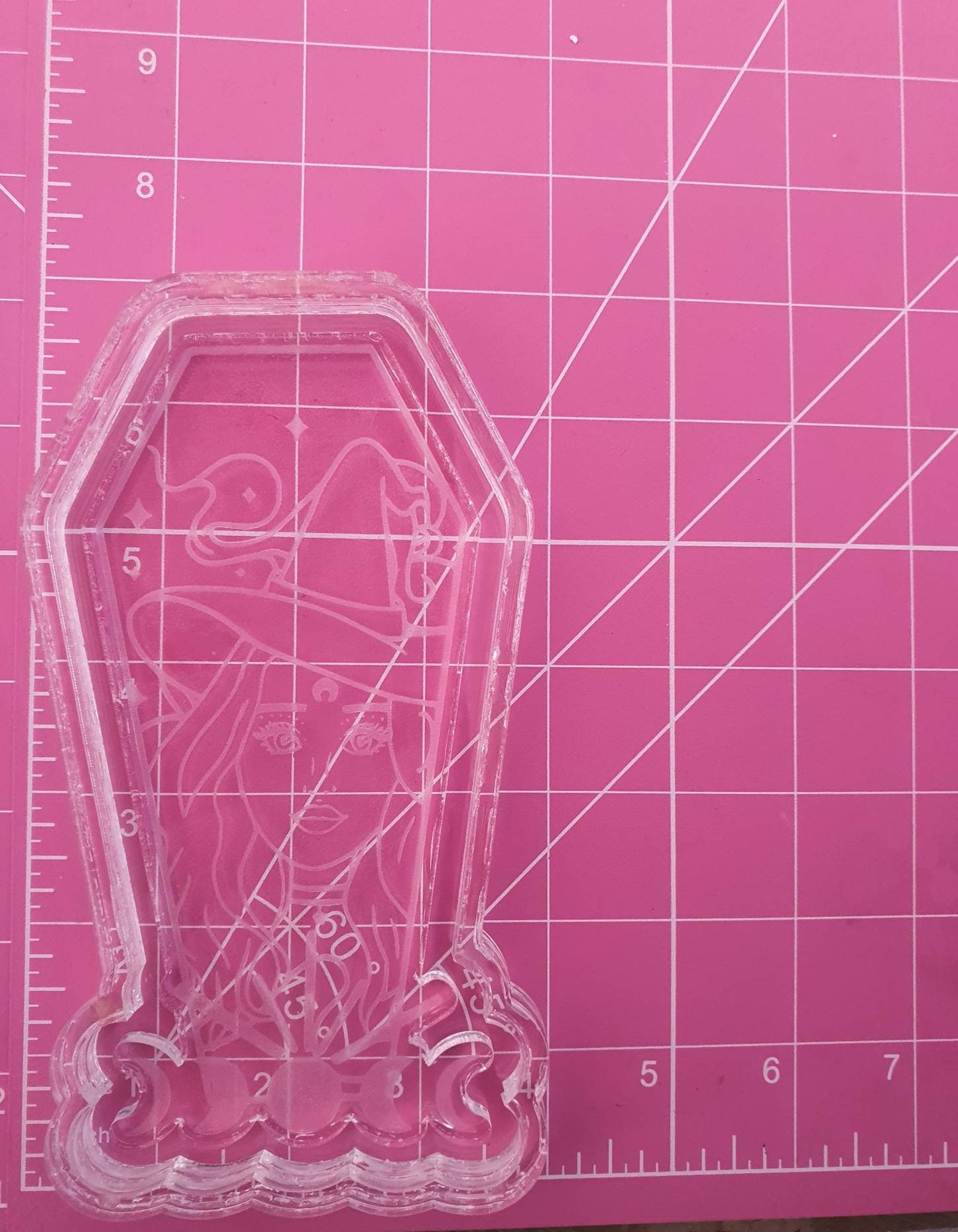 6 inch Moonphase Lady Coffin Silicone Mould