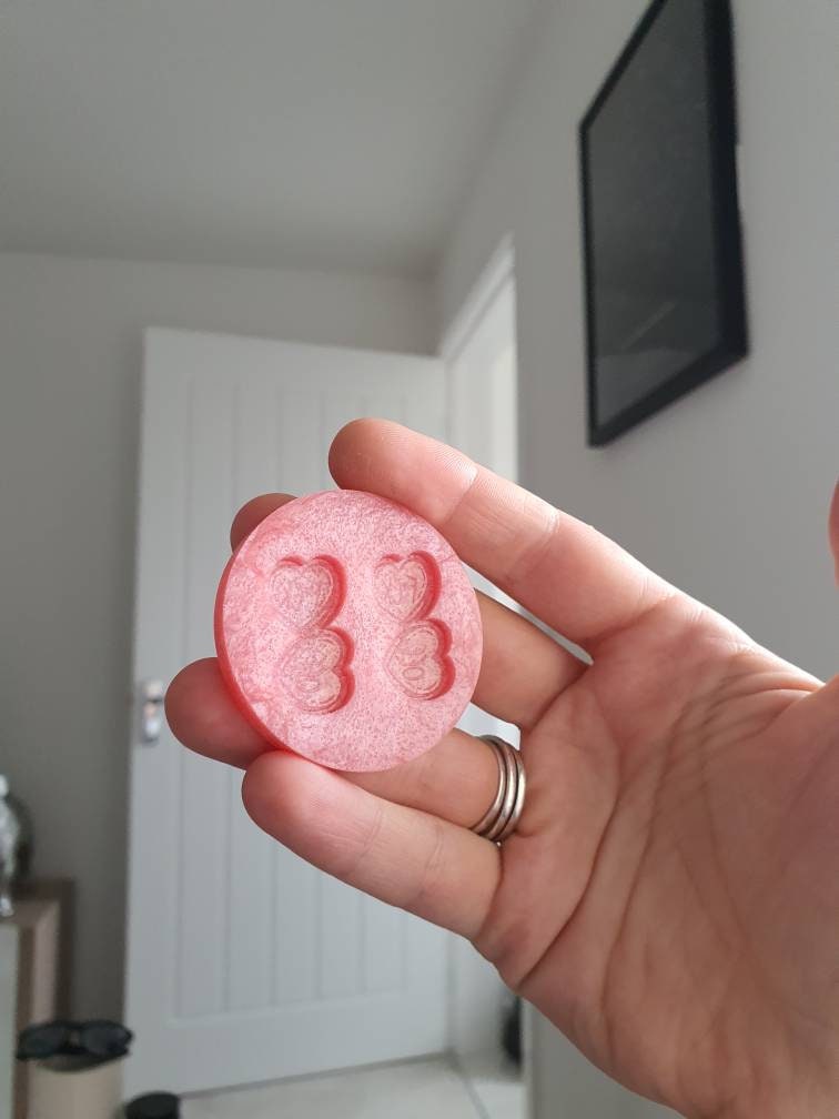 1 inch F Off Hearts Silicone Mould