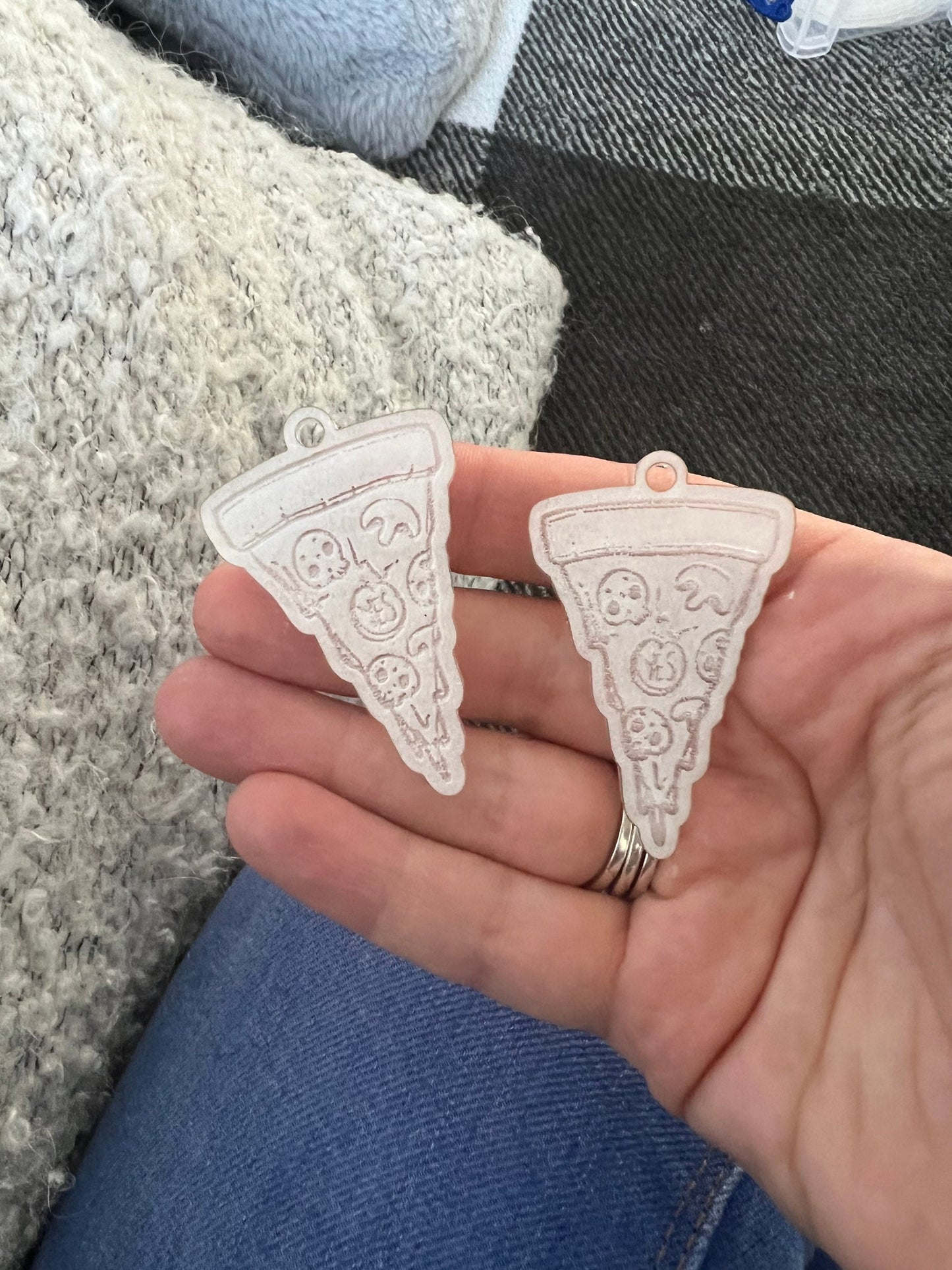 2 inch Spooky Pizza Slice Acrylic Blanks for mould making