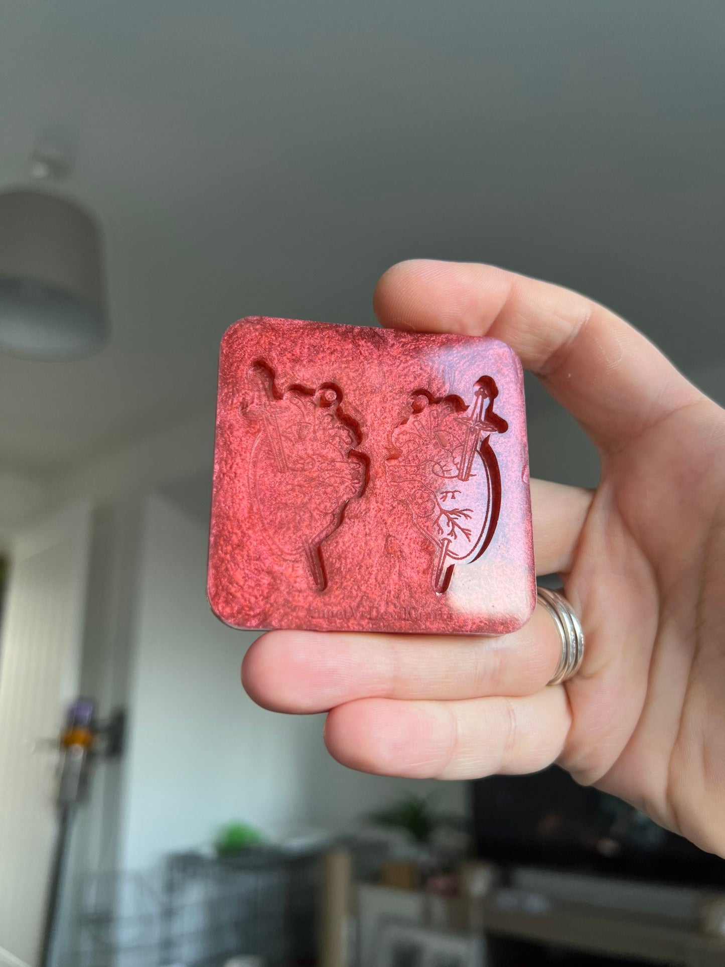1.5 inch Sword Through Anatomical Hearts Silicone Mould