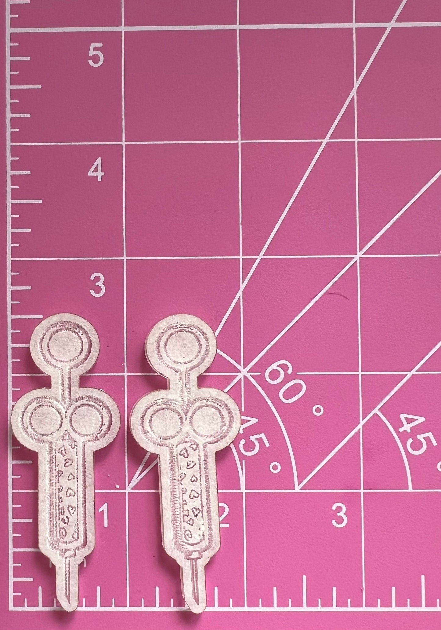 2.5 inch Heart Syringes Acrylic Blanks for mould making