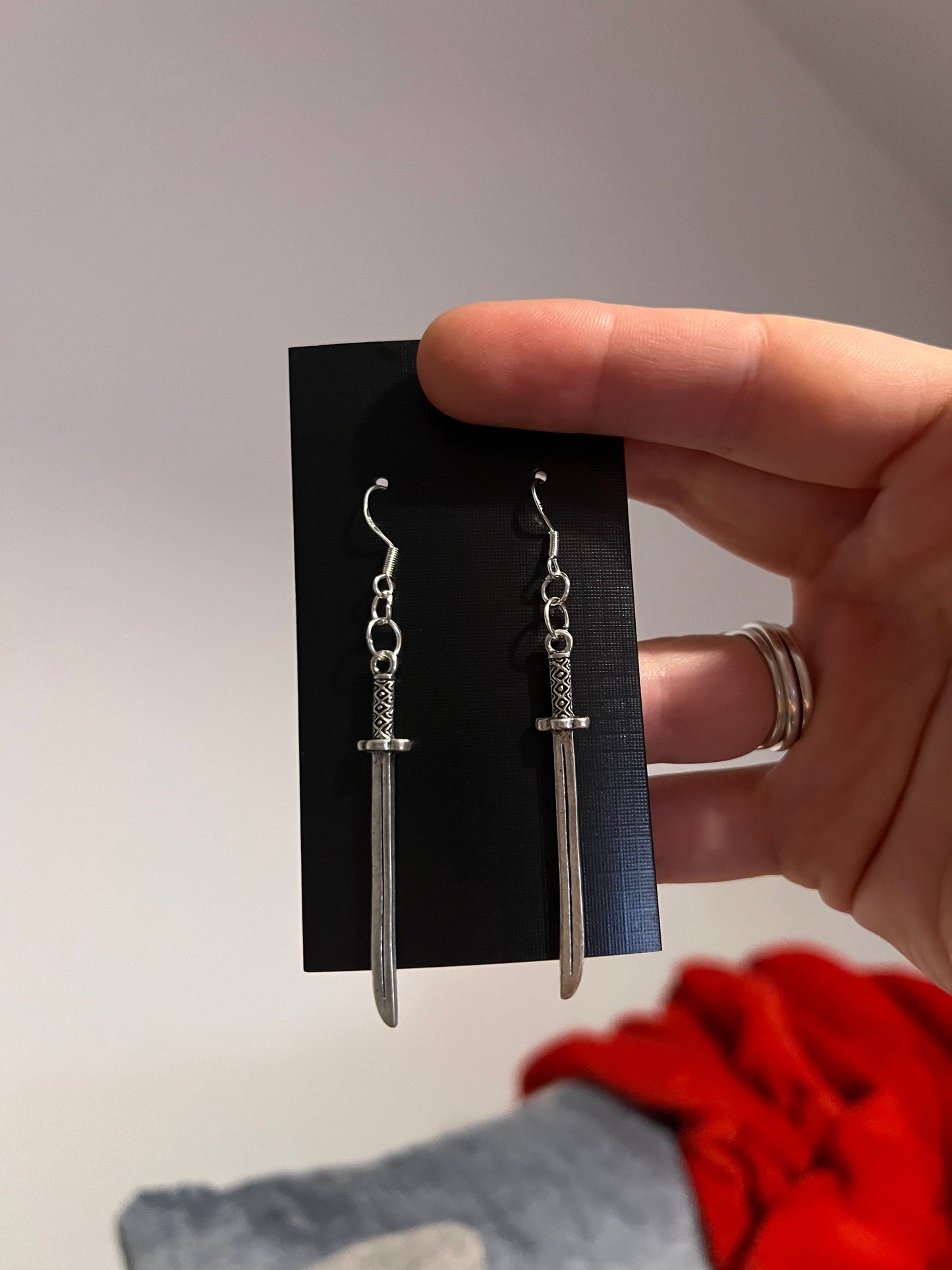 2 inch Metal Samari Sword Earrings