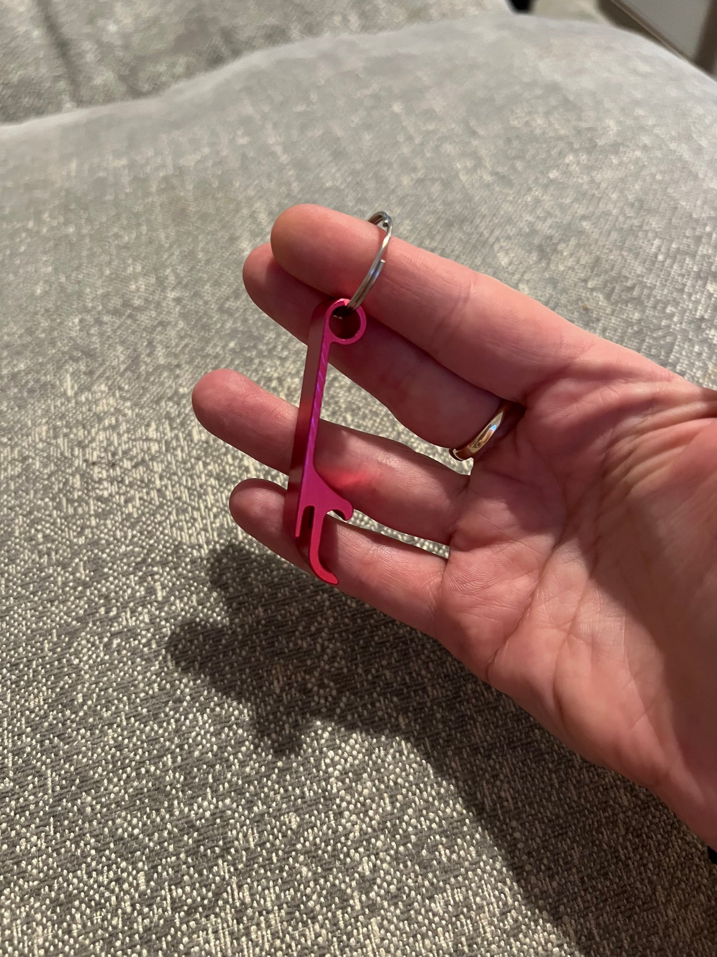 Pink Bottle/Can Opener Keyring