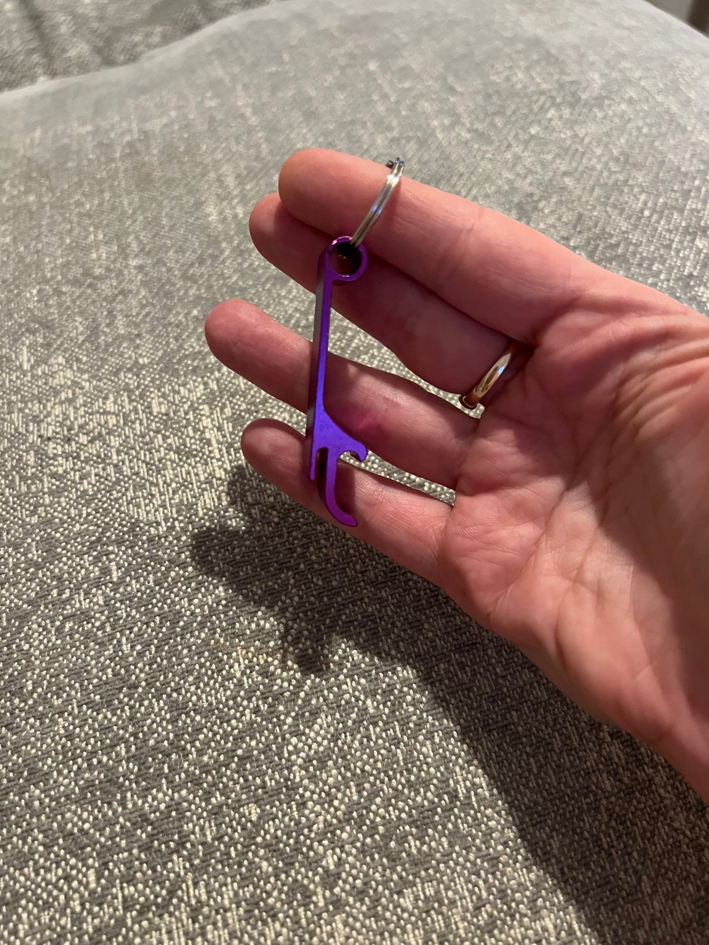 Purple Bottle/Can Opener Keyring