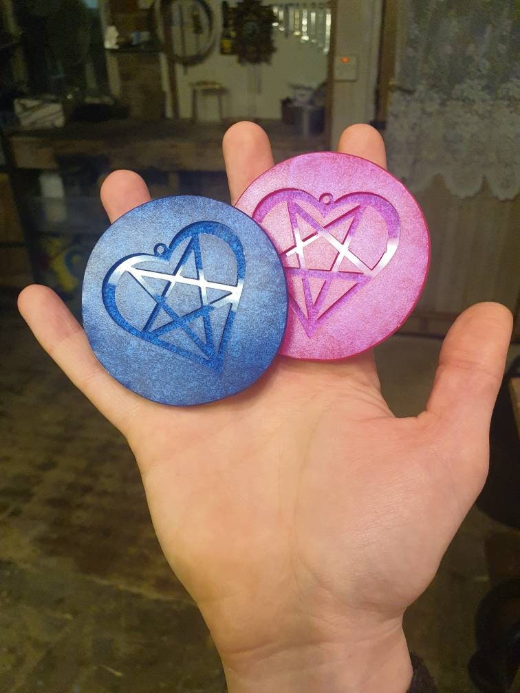 2 Pentagram Heart Earrings Silicone Moulds