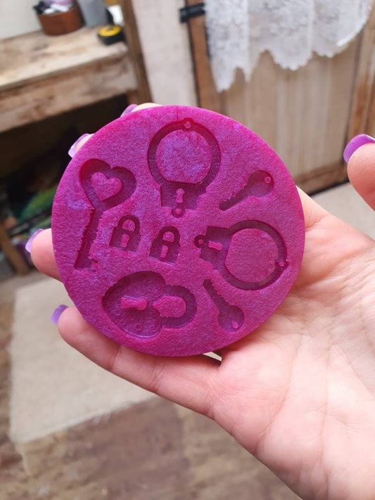 Handcuff, lock and key Silicone Mould