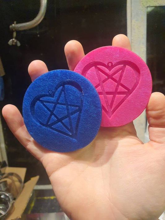 2 Pentagram Heart Earrings Silicone Moulds