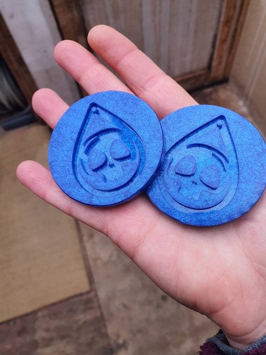 2 Skull Head Earrings Silicone Moulds