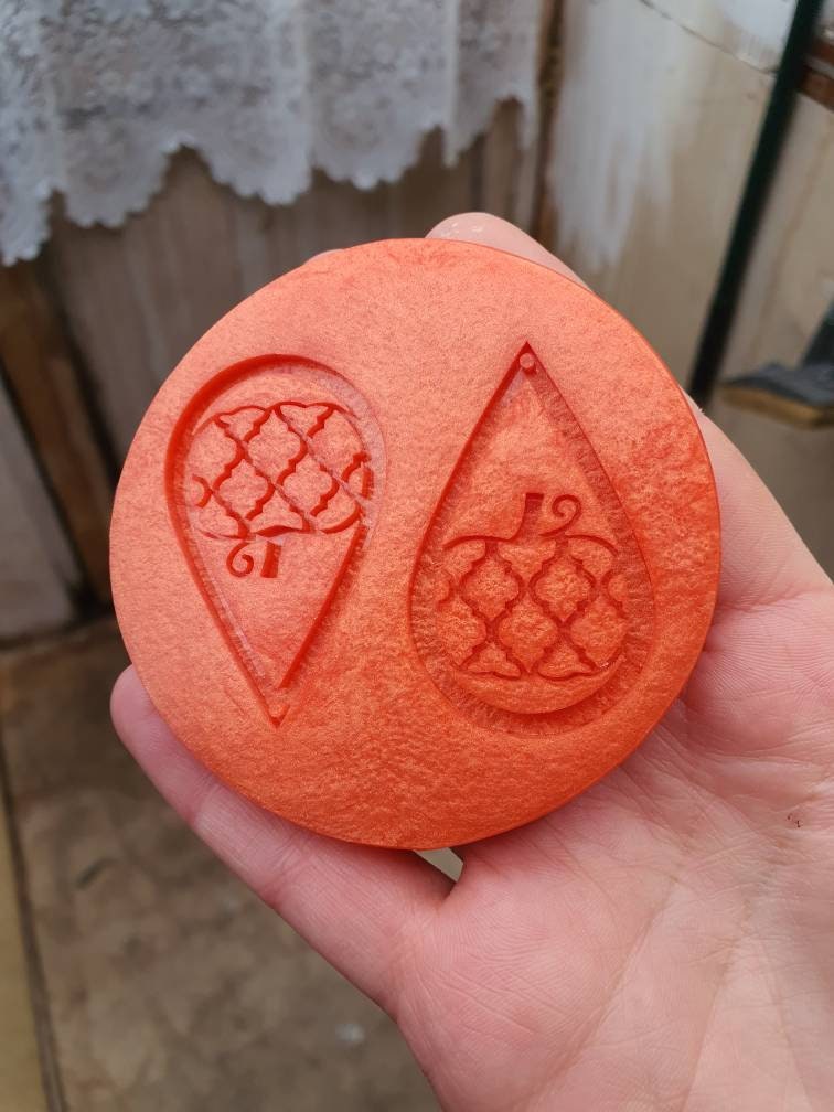 Patterned Pumpkin Earrings Silicone Mould