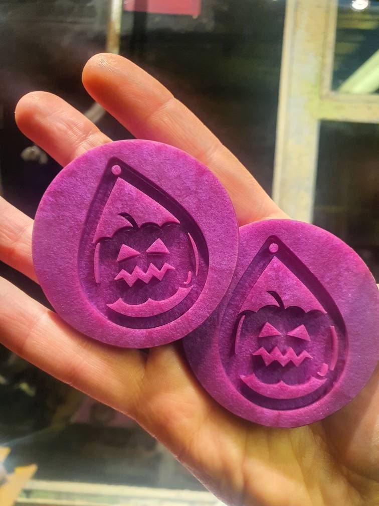 2 inch Evil Pumpkin Earrings Silicone Moulds