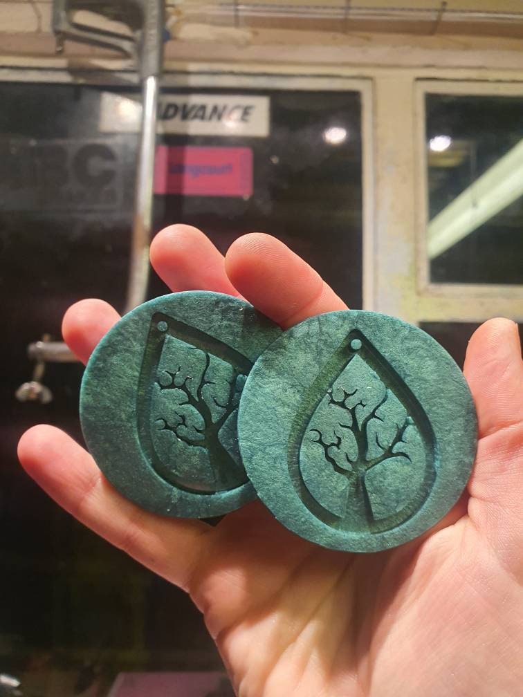 2 Teardrop Tree Earrings Silicone Moulds