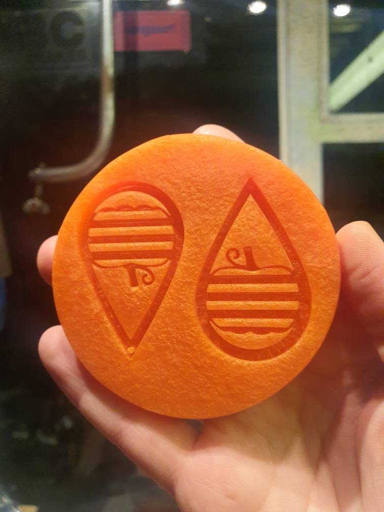 2 inch Striped Pumpkin Earrings Silicone Mould