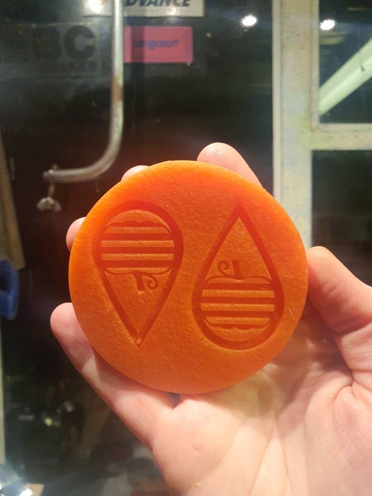 2 inch Striped Pumpkin Earrings Silicone Mould
