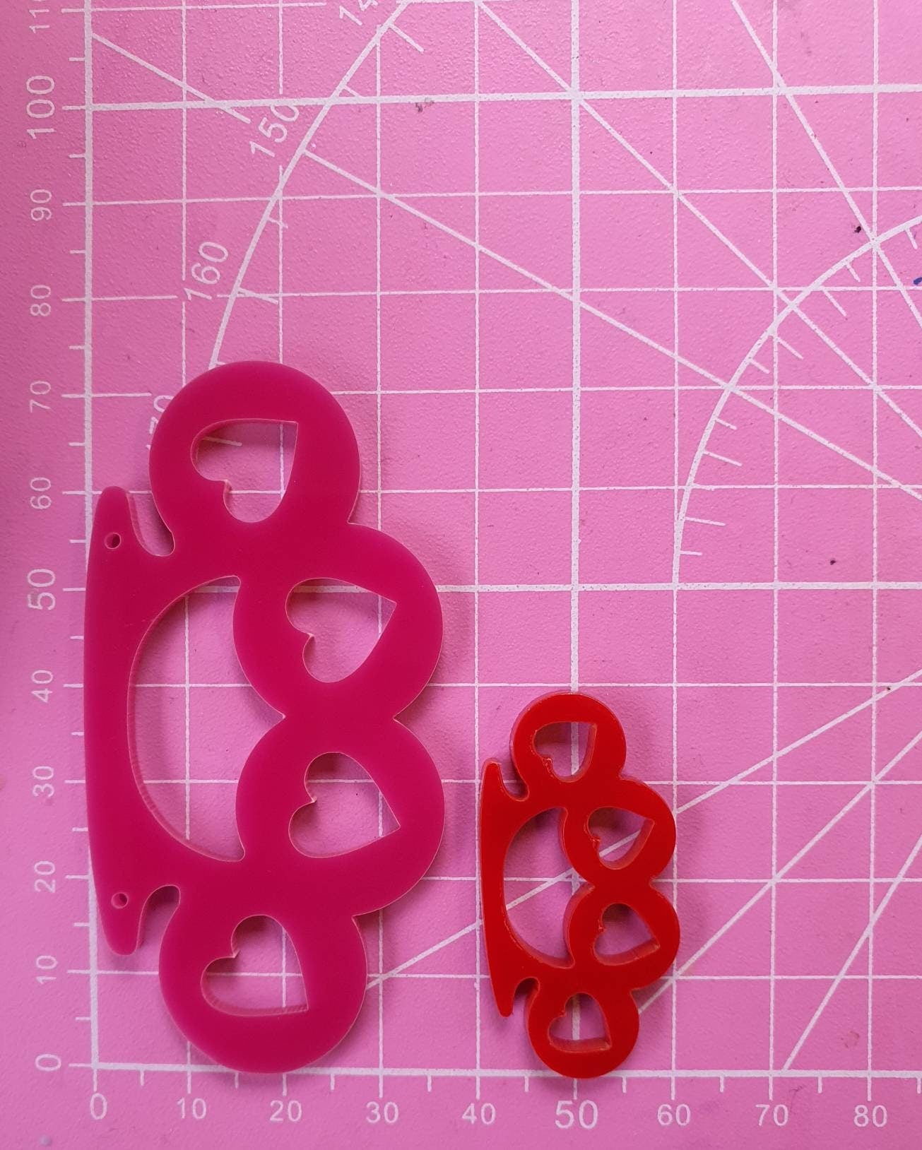Little & Large Heart Knuckle Dusters Silicone Mould
