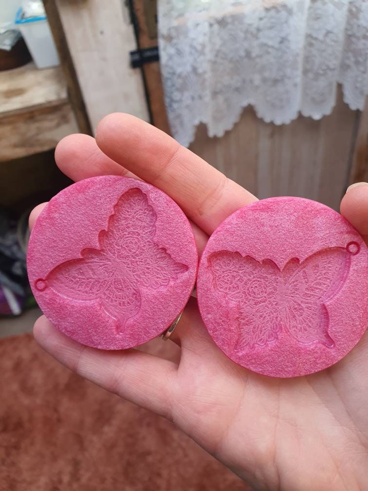 2 inch Half & Half Butterfly Earrings Silicone Moulds