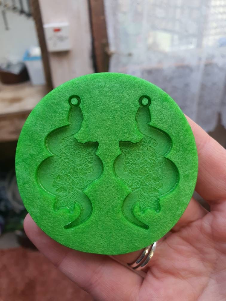 2 inch Floral Snake Earrings Silicone Mould