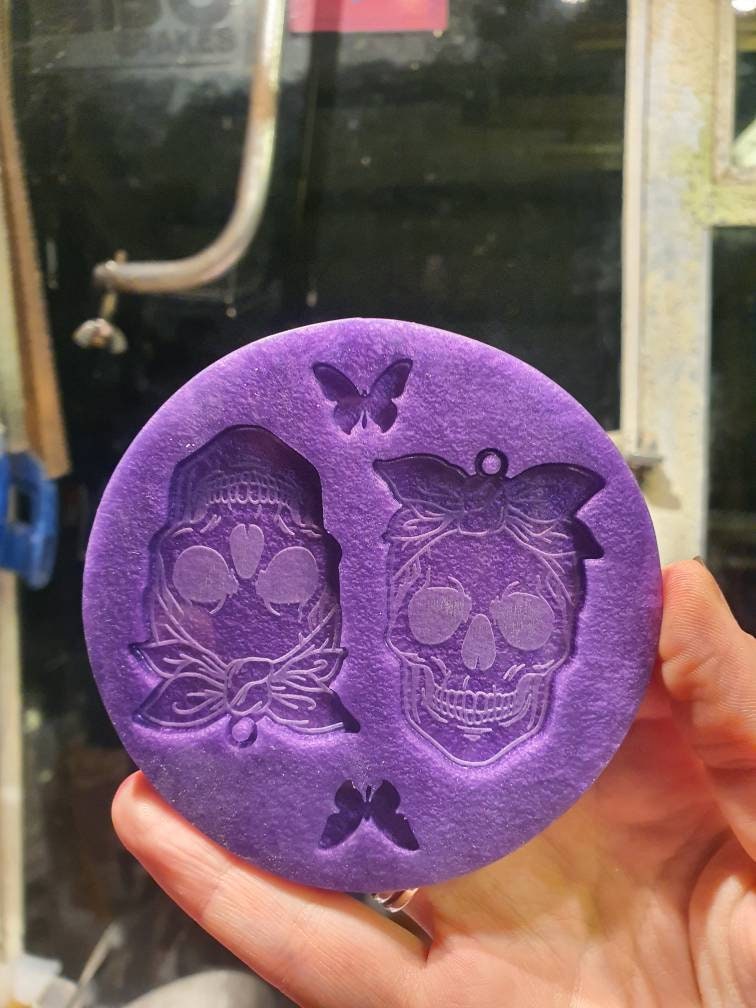 Bandana Skull Earrings Silicone Mould