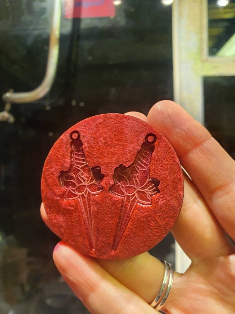 2 inch Floral Dagger Earrings Silicone Mould