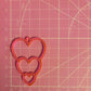 2 inch Stacked Hearts Earrings Silicone Moulds