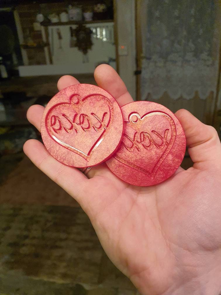 2 inch XOXO Heart Earrings Silicone Moulds