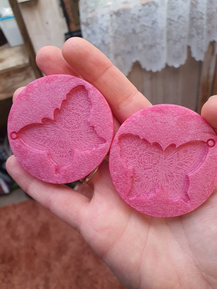 2 inch Half & Half Butterfly Earrings Silicone Moulds