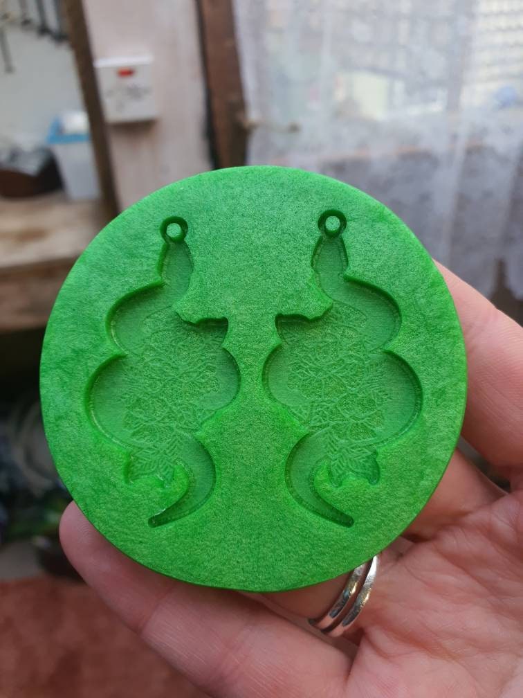 2 inch Floral Snake Earrings Silicone Mould