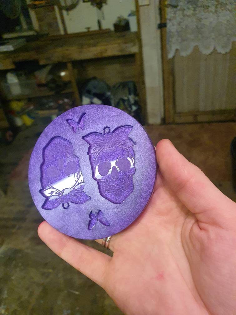 Bandana Skull Earrings Silicone Mould