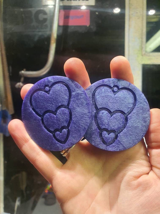 2 inch Stacked Hearts Earrings Silicone Moulds