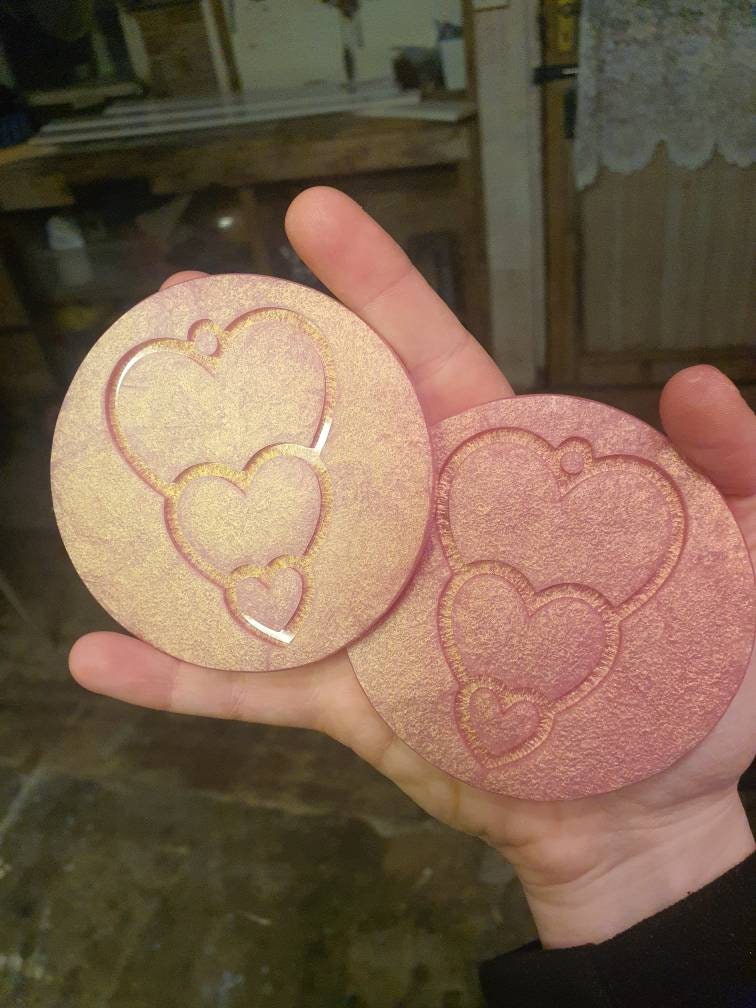 3 inch Stacked Heart Earrings Silicone Moulds