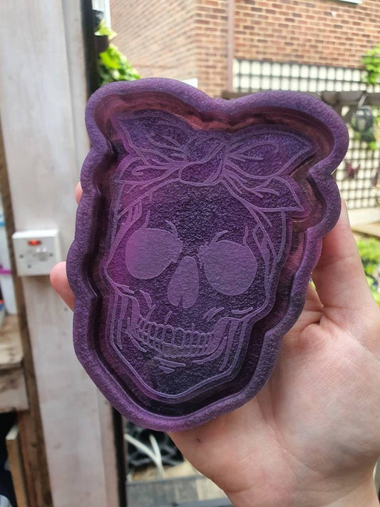 5 inch Bandana Skull Tray Silicone Mould