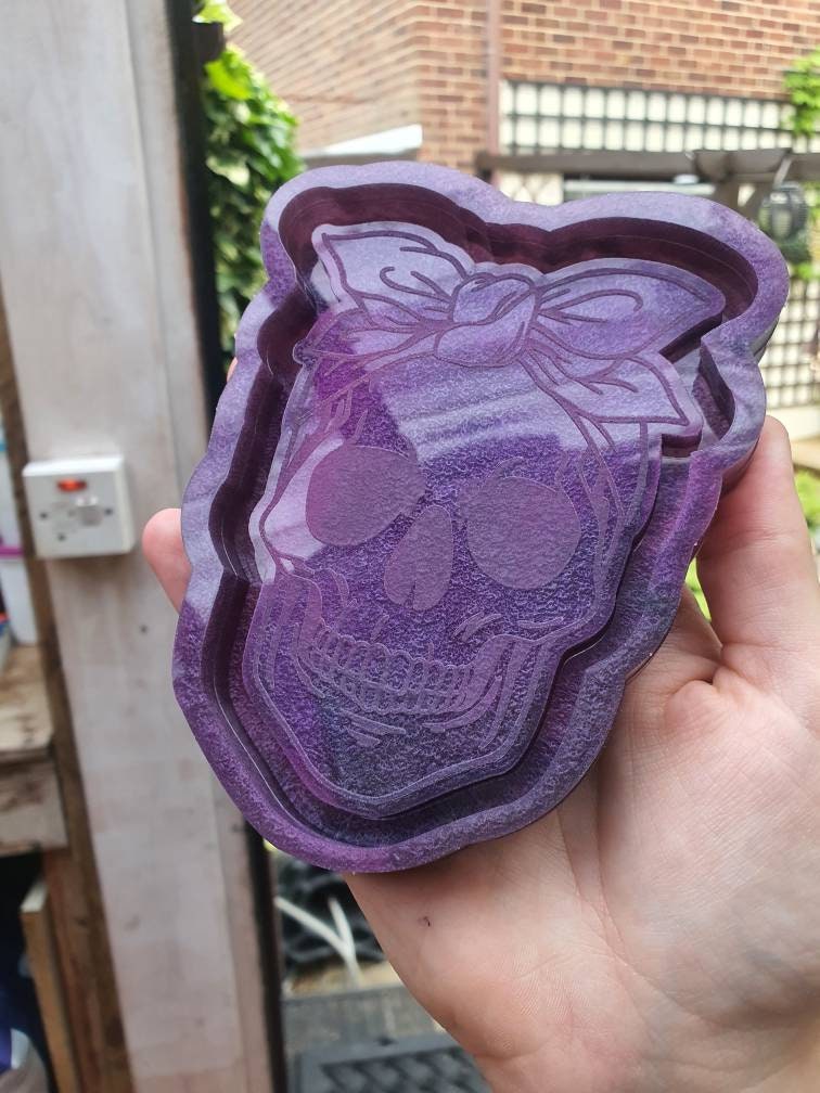 5 inch Bandana Skull Tray Silicone Mould