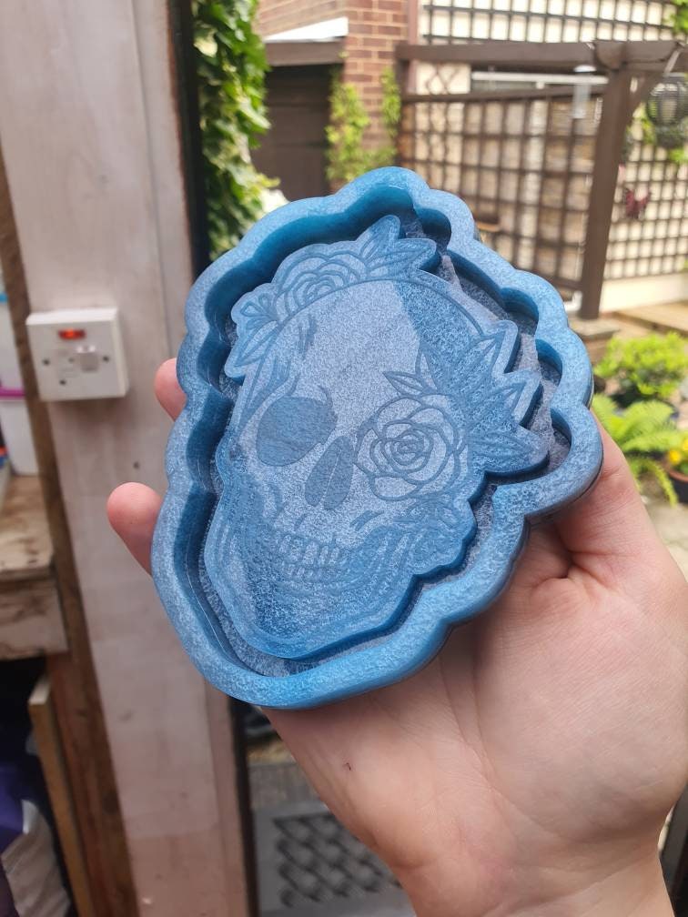 5 inch Rose Skull Tray Silicone Mould