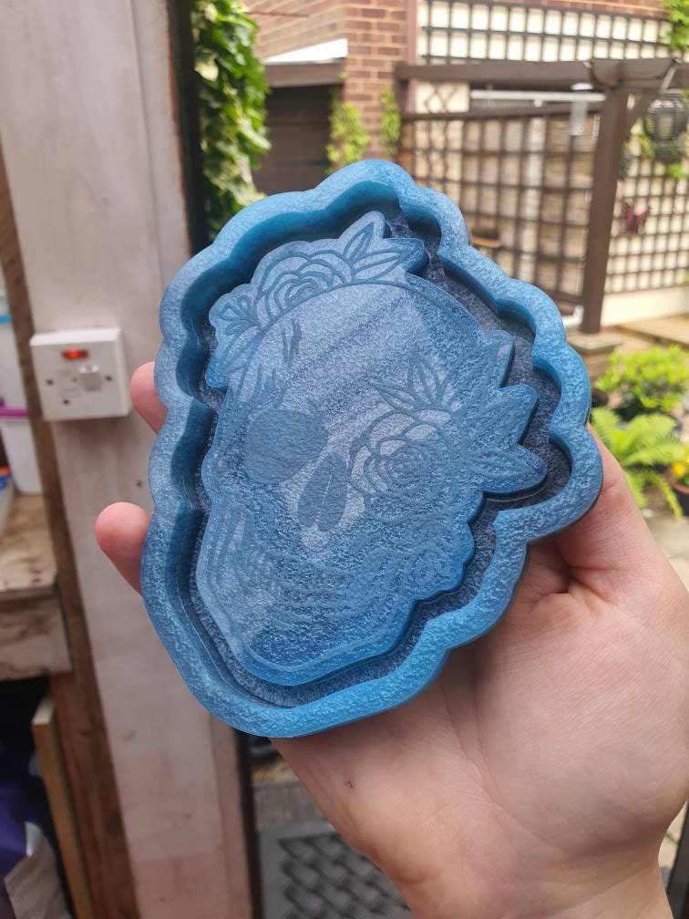5 inch Rose Skull Tray Silicone Mould