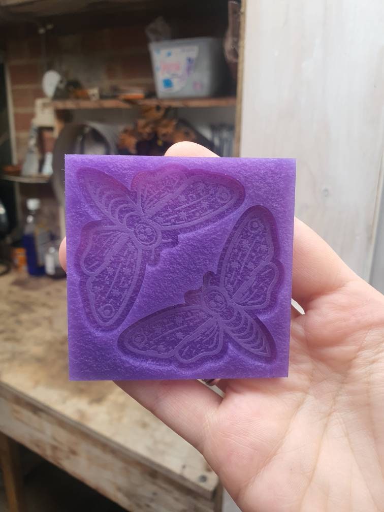 2.5 inch Pretty Death Moths Silicone Mould
