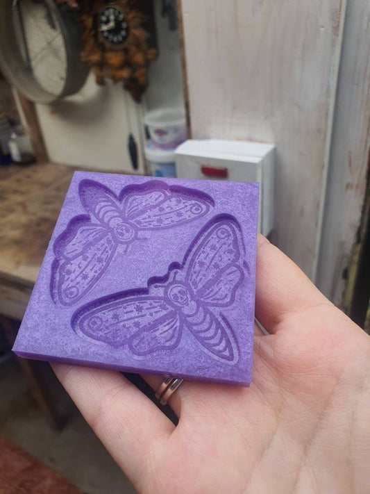 2.5 inch Pretty Death Moths Silicone Mould