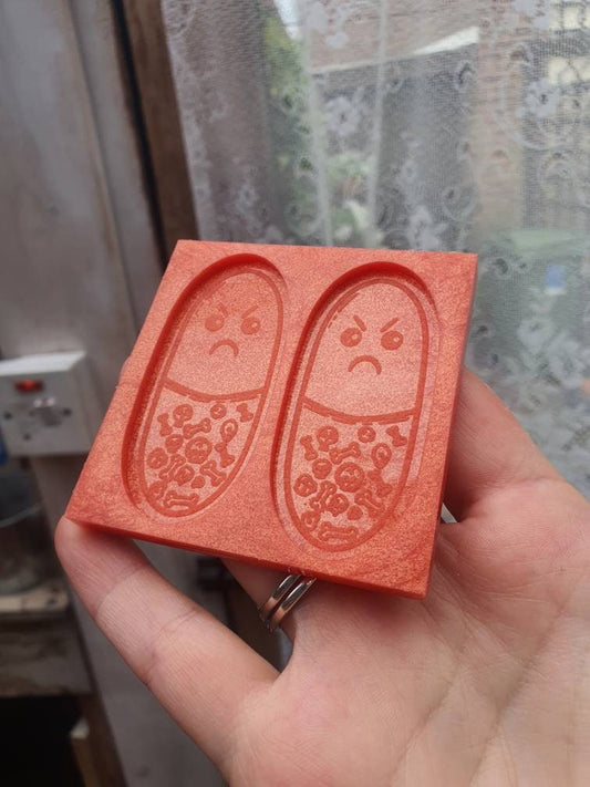 2.5 inch Angry Pills Silicone Mould