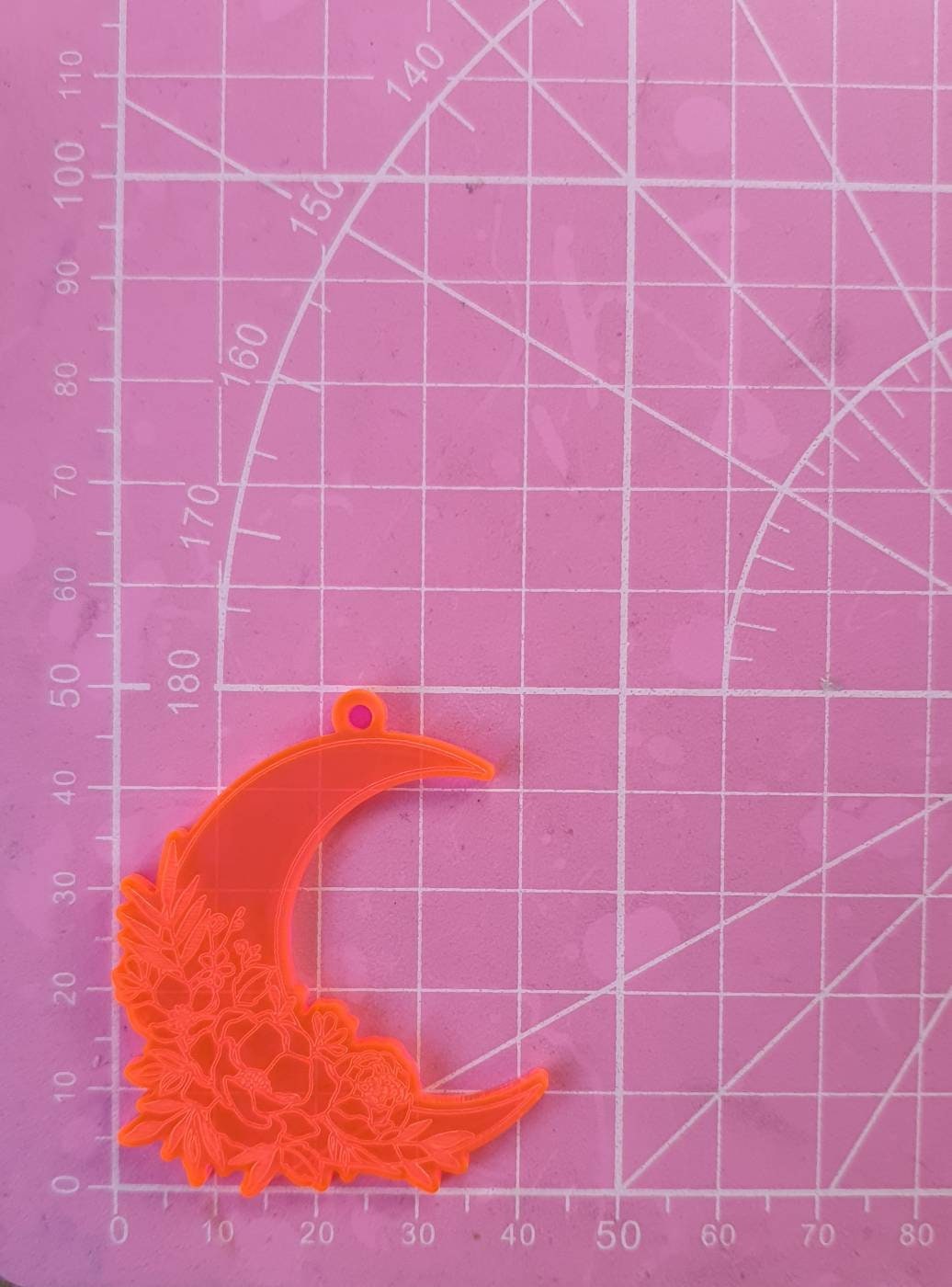 2 inch Floral Moon Earrings Silicone Moulds
