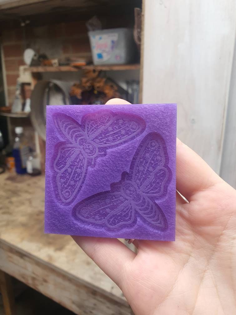 2.5 inch Pretty Death Moths Silicone Mould